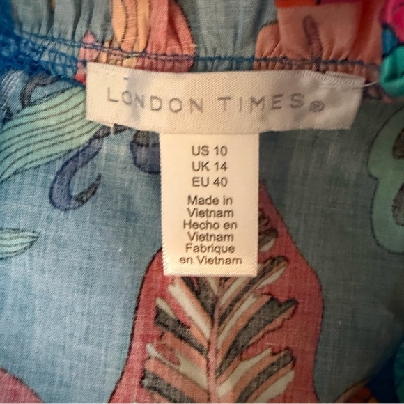 NWT London Times Floral Multicolor Maxi Dress Size 10 - Picture 4 of 8